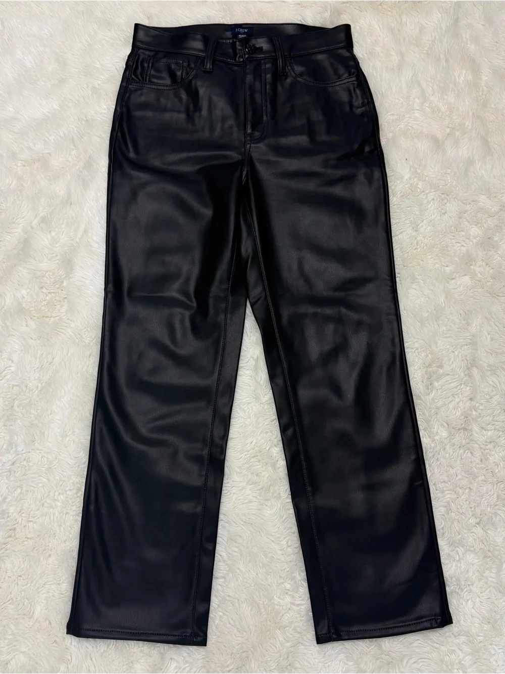 J. Crew Full Length Straight Leg Faux Leather Pants